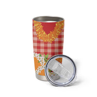 Prince Kuhio Aloha Hawaii Tumbler Cup Plumeria Ilima Lei Palaka Motifs LT14 - Polynesian Pride