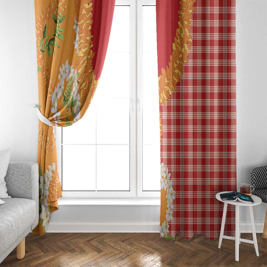 Prince Kuhio Aloha Hawaii Window Curtain Plumeria Ilima Lei Palaka Motifs LT14 - Polynesian Pride