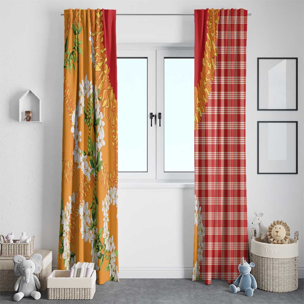 Prince Kuhio Aloha Hawaii Window Curtain Plumeria Ilima Lei Palaka Motifs LT14 - Polynesian Pride