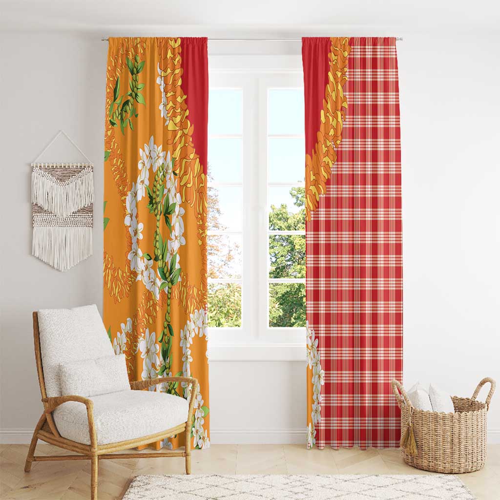Prince Kuhio Aloha Hawaii Window Curtain Plumeria Ilima Lei Palaka Motifs LT14 - Polynesian Pride
