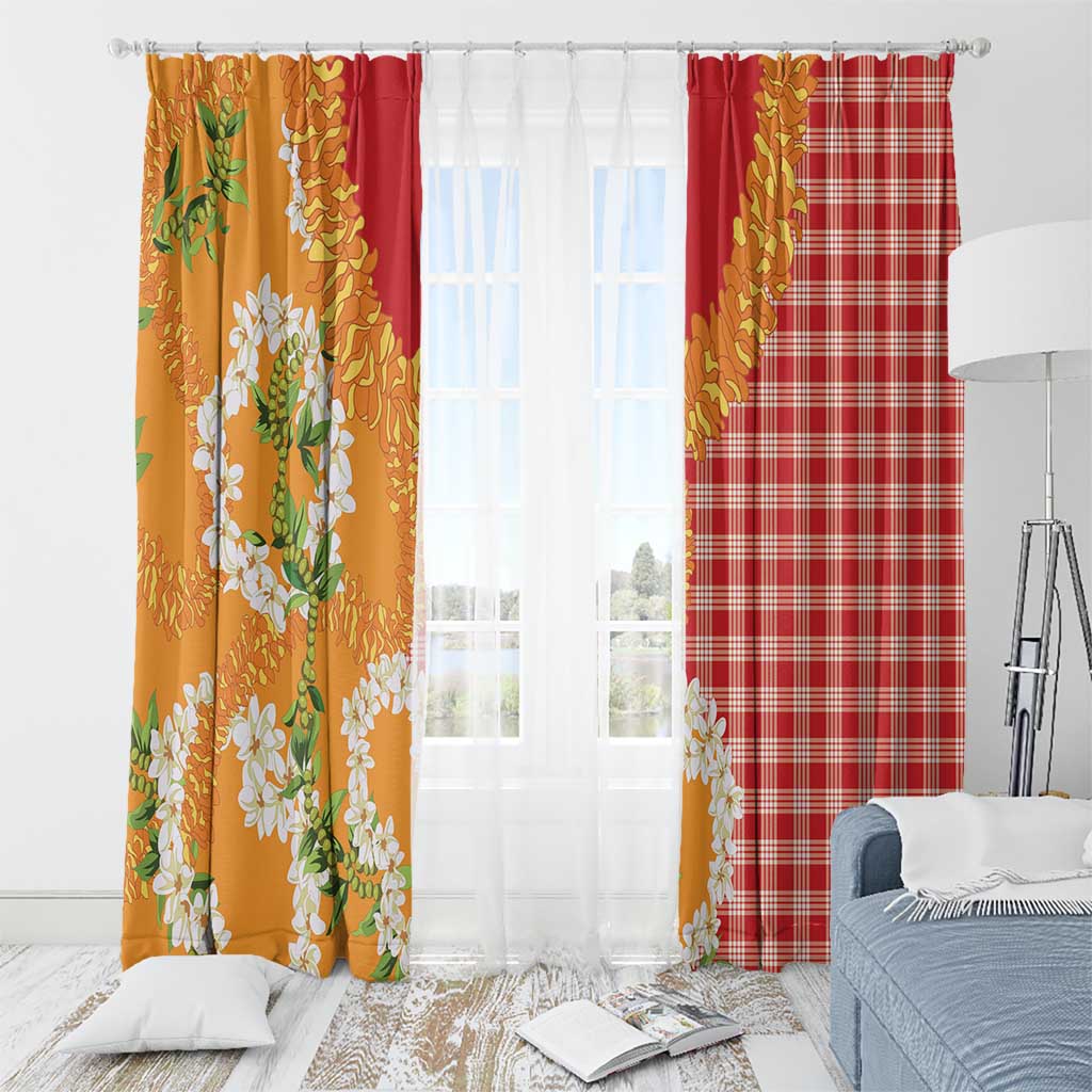Prince Kuhio Aloha Hawaii Window Curtain Plumeria Ilima Lei Palaka Motifs LT14 - Polynesian Pride