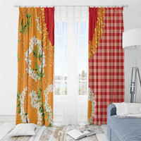 Prince Kuhio Aloha Hawaii Window Curtain Plumeria Ilima Lei Palaka Motifs LT14 - Polynesian Pride