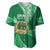 Personalised Tonga Saineha High School Baseball Jersey Class Of Year Tongan Ngatu Pattern LT14 Green - Polynesian Pride