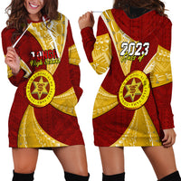 Personalised Tonga High School Hoodie Dress Class Of Year Tongan Ngatu Pattern LT14 - Polynesian Pride