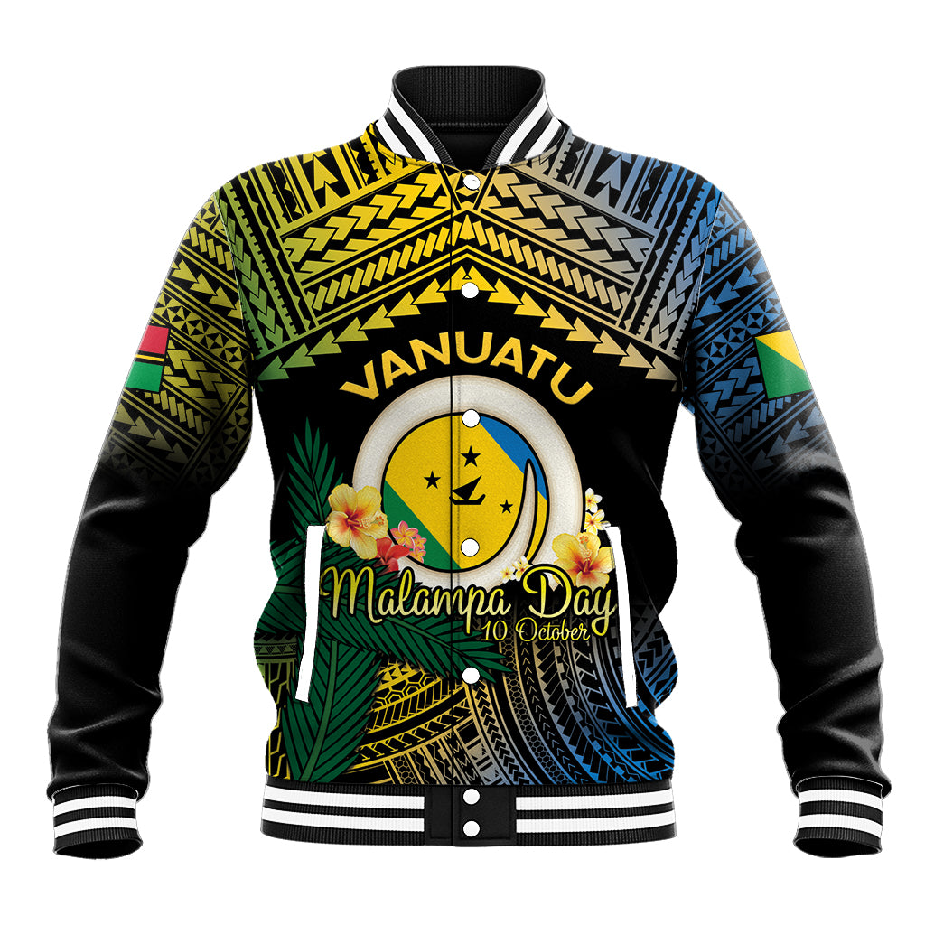 Personalised Malampa Day Baseball Jacket Vanuatu Provinces Polynesian Pattern LT14 Unisex Black - Polynesian Pride