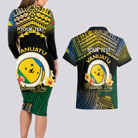Personalised Malampa Day Couples Matching Long Sleeve Bodycon Dress and Hawaiian Shirt Vanuatu Provinces Polynesian Pattern LT14 - Polynesian Pride