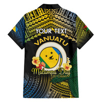 Personalised Malampa Day Family Matching Off Shoulder Maxi Dress and Hawaiian Shirt Vanuatu Provinces Polynesian Pattern