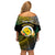 Personalised Malampa Day Family Matching Off Shoulder Short Dress and Hawaiian Shirt Vanuatu Provinces Polynesian Pattern