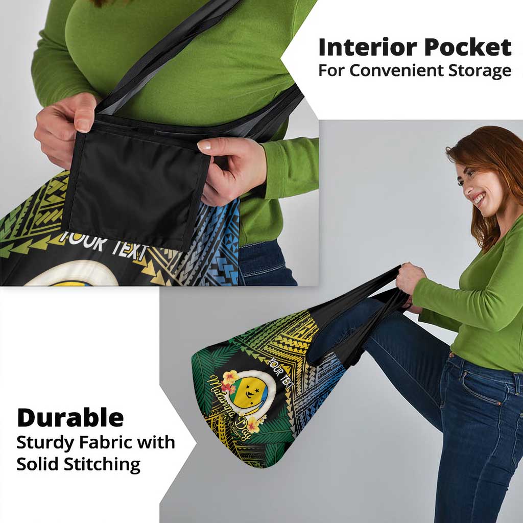 Personalised Malampa Day Grocery Bag Vanuatu Provinces Polynesian Pattern