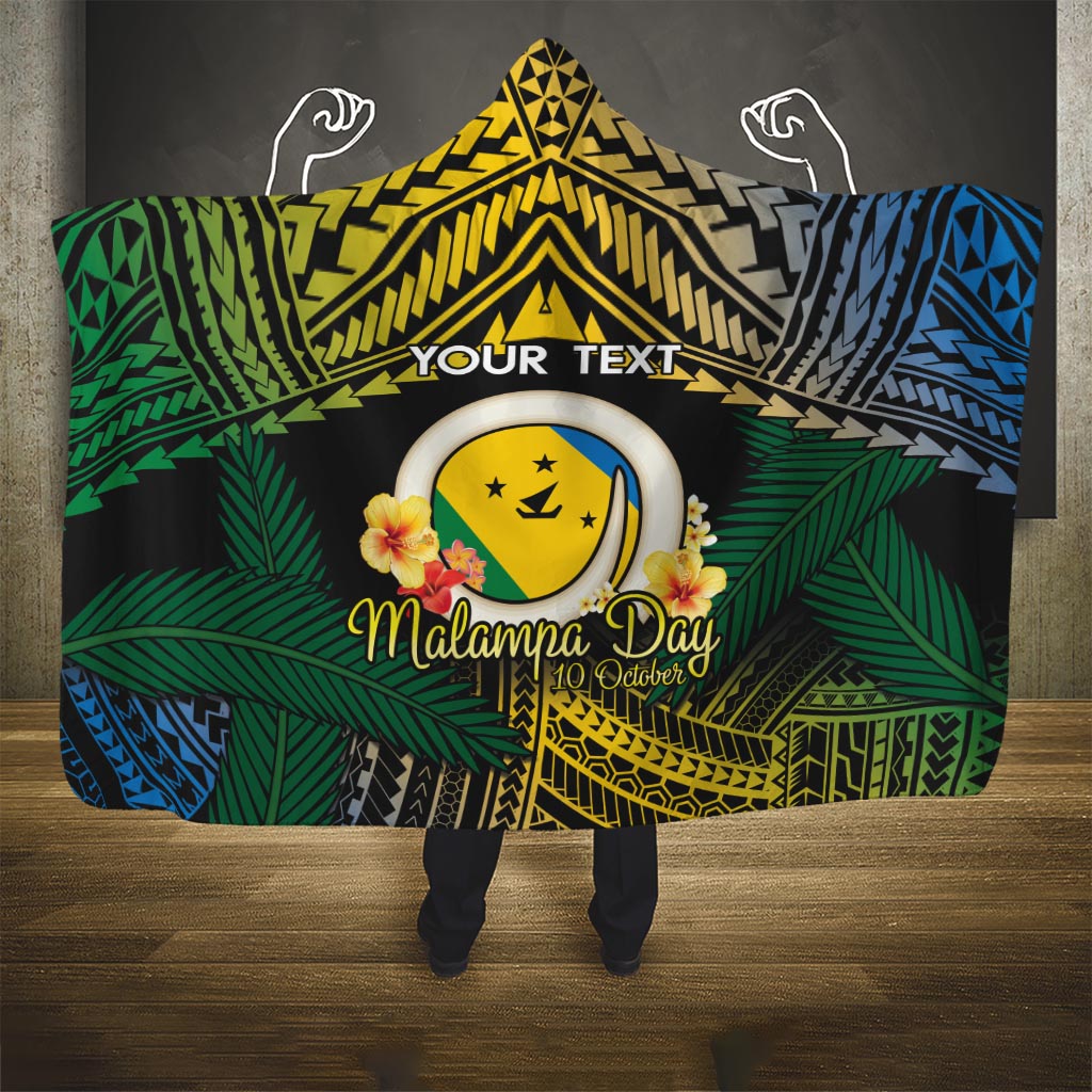 Personalised Malampa Day Hooded Blanket Vanuatu Provinces Polynesian Pattern LT14 One Size Black - Polynesian Pride