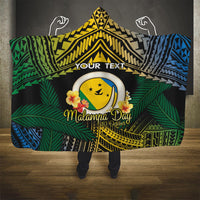 Personalised Malampa Day Hooded Blanket Vanuatu Provinces Polynesian Pattern LT14 One Size Black - Polynesian Pride