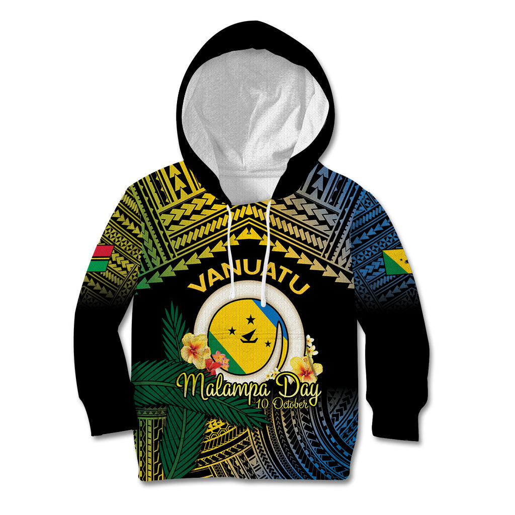 Personalised Malampa Day Kid Hoodie Vanuatu Provinces Polynesian Pattern