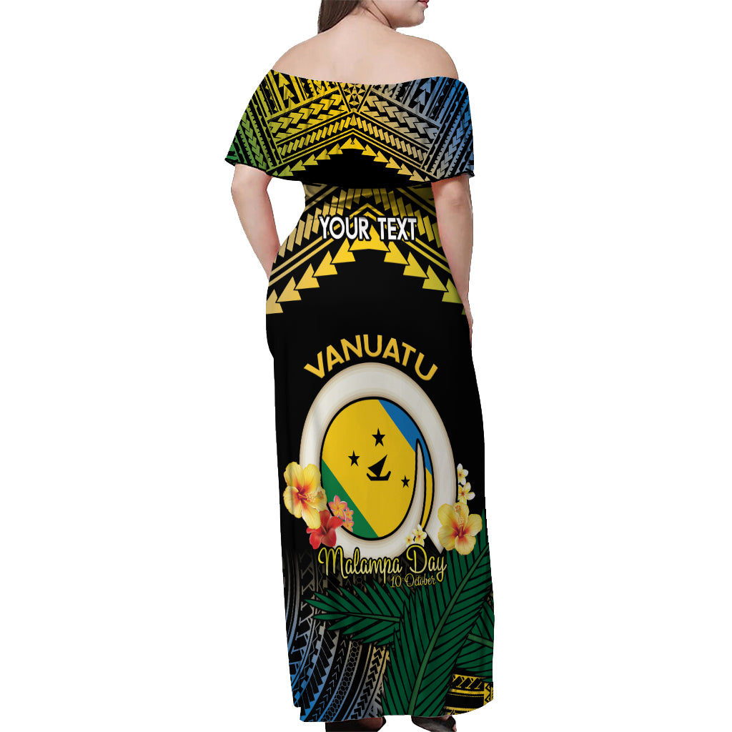 Personalised Malampa Day Off Shoulder Maxi Dress Vanuatu Provinces Polynesian Pattern LT14 - Polynesian Pride