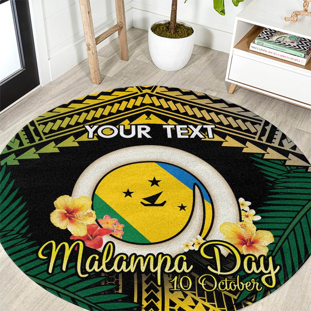 Personalised Malampa Day Round Carpet Vanuatu Provinces Polynesian Pattern