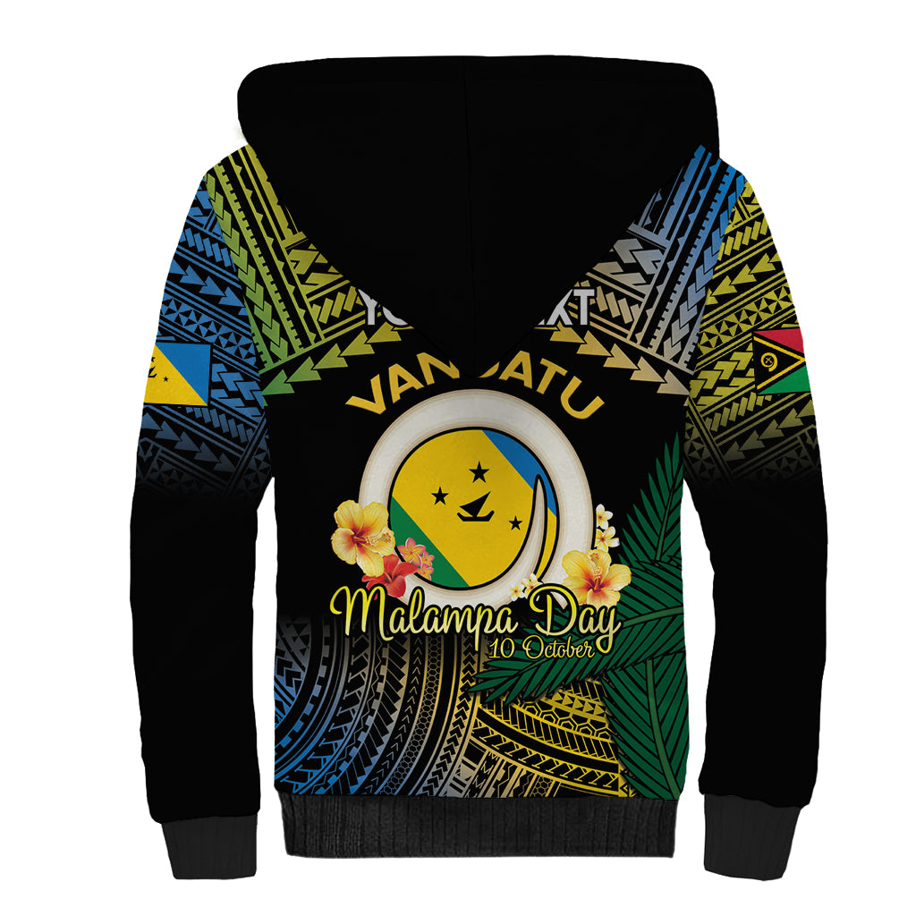Personalised Malampa Day Sherpa Hoodie Vanuatu Provinces Polynesian Pattern LT14 - Polynesian Pride