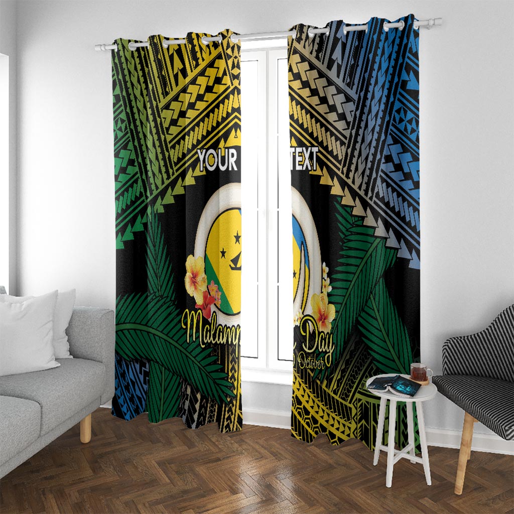 Personalised Malampa Day Window Curtain Vanuatu Provinces Polynesian Pattern LT14 With Grommets Black - Polynesian Pride