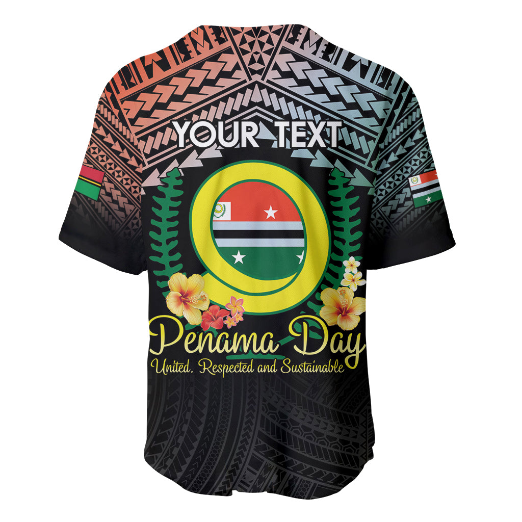 Personalised Penama Day Baseball Jersey Vanuatu Provinces Polynesian Pattern