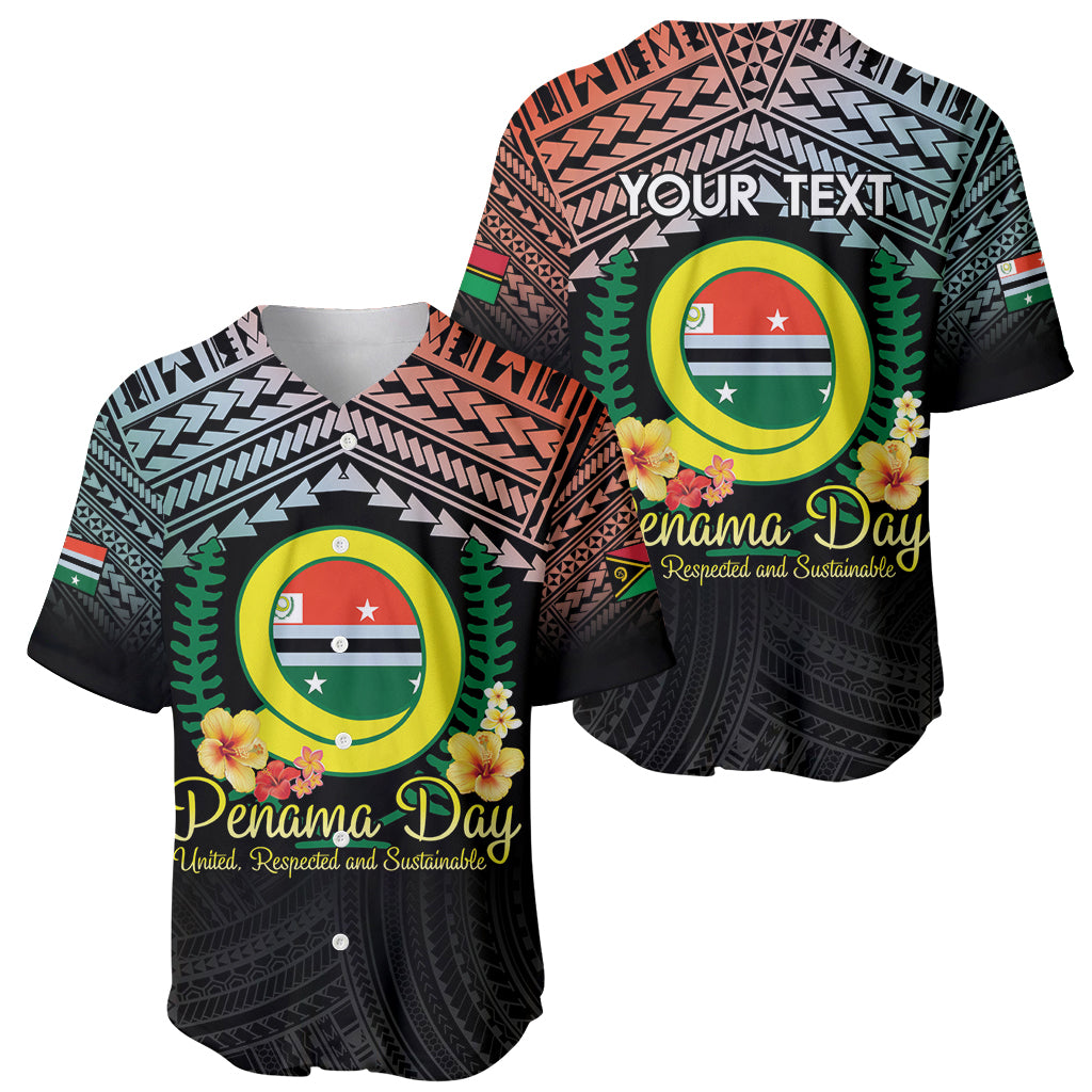Personalised Penama Day Baseball Jersey Vanuatu Provinces Polynesian Pattern