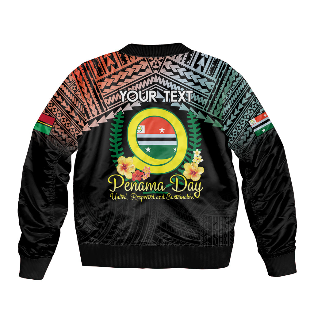 Personalised Penama Day Bomber Jacket Vanuatu Provinces Polynesian Pattern LT14 - Polynesian Pride