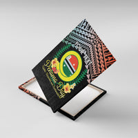 Personalised Penama Day Canvas Wall Art Vanuatu Provinces Polynesian Pattern LT14 With Frame Black - Polynesian Pride