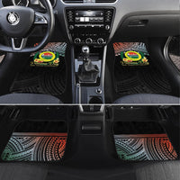 Personalised Penama Day Car Mats Vanuatu Provinces Polynesian Pattern LT14 Set 4pcs Black - Polynesian Pride