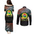 Personalised Penama Day Couples Matching Puletasi and Long Sleeve Button Shirt Vanuatu Provinces Polynesian Pattern