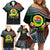 Personalised Penama Day Family Matching Off Shoulder Short Dress and Hawaiian Shirt Vanuatu Provinces Polynesian Pattern