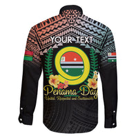 Personalised Penama Day Family Matching Off Shoulder Short Dress and Hawaiian Shirt Vanuatu Provinces Polynesian Pattern LT14 - Polynesian Pride