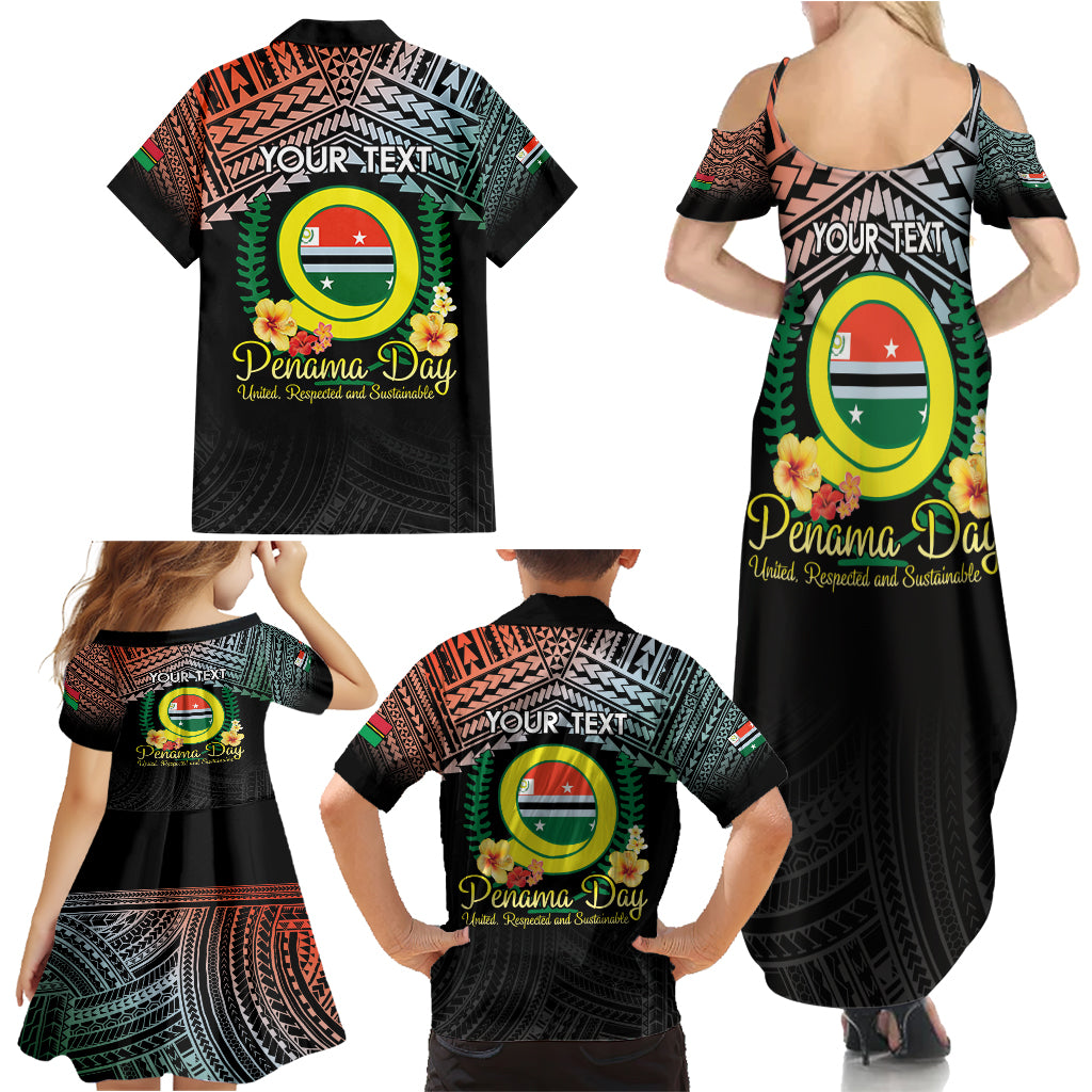 Personalised Penama Day Family Matching Summer Maxi Dress and Hawaiian Shirt Vanuatu Provinces Polynesian Pattern LT14 - Polynesian Pride