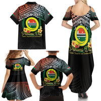 Personalised Penama Day Family Matching Summer Maxi Dress and Hawaiian Shirt Vanuatu Provinces Polynesian Pattern LT14 - Polynesian Pride