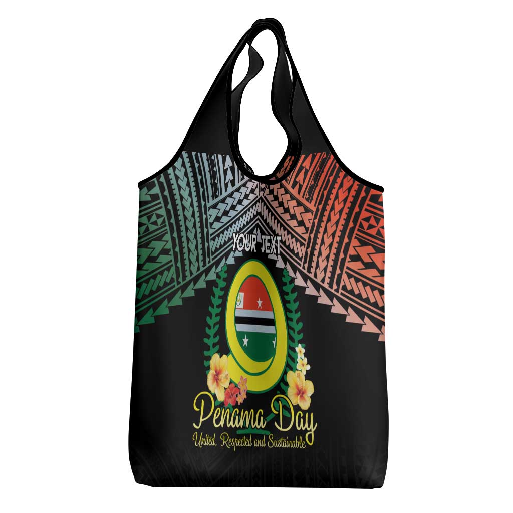 Personalised Penama Day Grocery Bag Vanuatu Provinces Polynesian Pattern