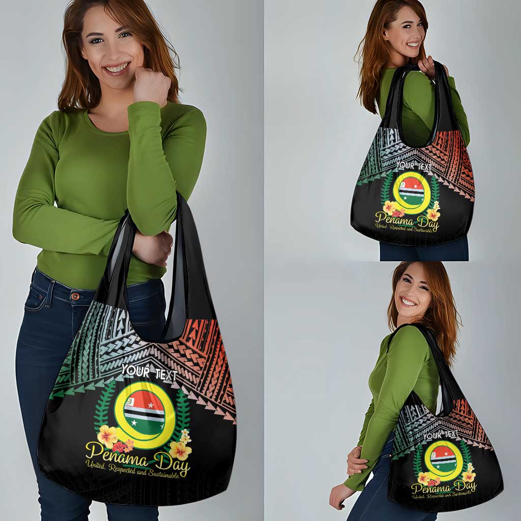 Personalised Penama Day Grocery Bag Vanuatu Provinces Polynesian Pattern