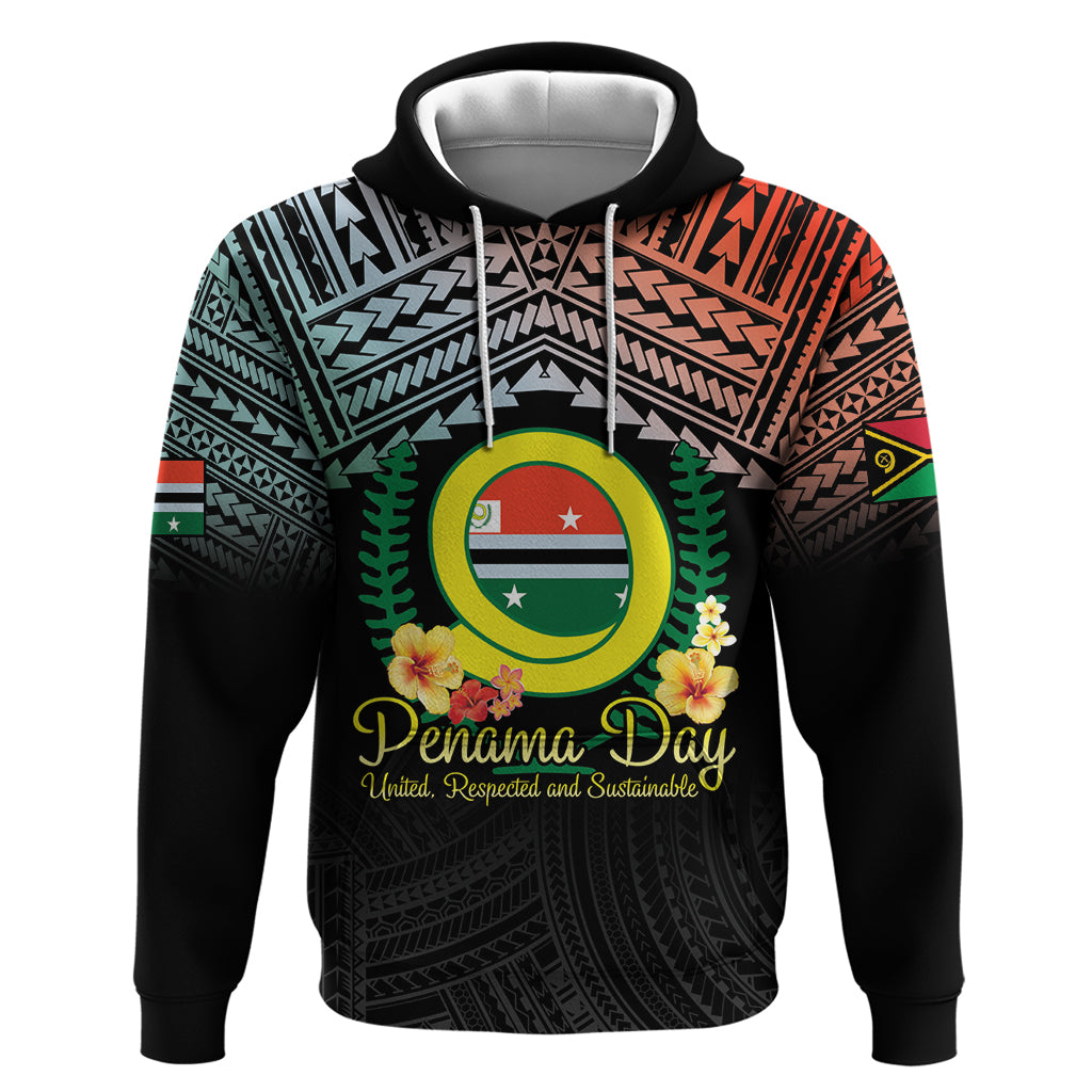 Personalised Penama Day Hoodie Vanuatu Provinces Polynesian Pattern