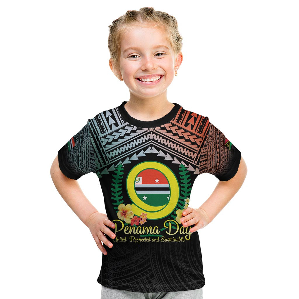 Personalised Penama Day Kid T Shirt Vanuatu Provinces Polynesian Pattern