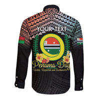 Personalised Penama Day Long Sleeve Button Shirt Vanuatu Provinces Polynesian Pattern