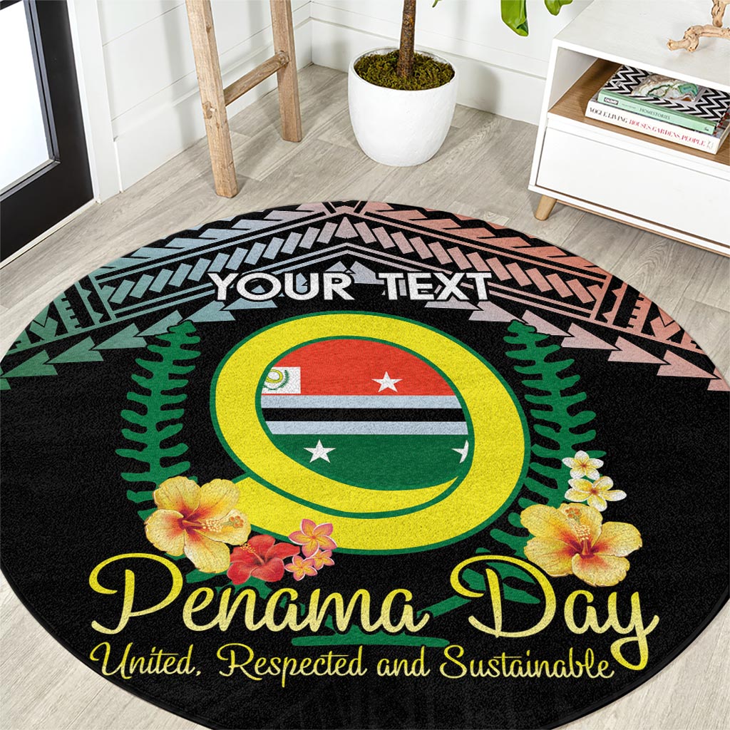 Personalised Penama Day Round Carpet Vanuatu Provinces Polynesian Pattern