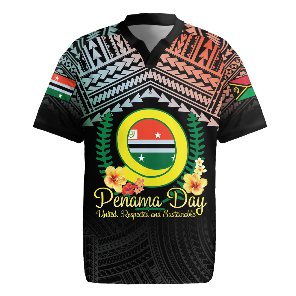 Personalised Penama Day Rugby Jersey Vanuatu Provinces Polynesian Pattern