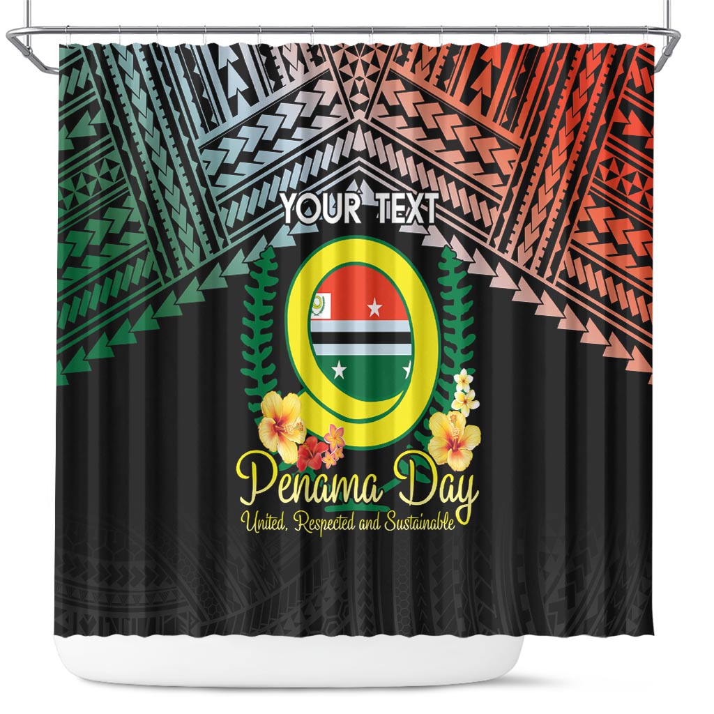 Personalised Penama Day Shower Curtain Vanuatu Provinces Polynesian Pattern