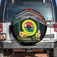 Personalised Penama Day Spare Tire Cover Vanuatu Provinces Polynesian Pattern LT14 Black - Polynesian Pride