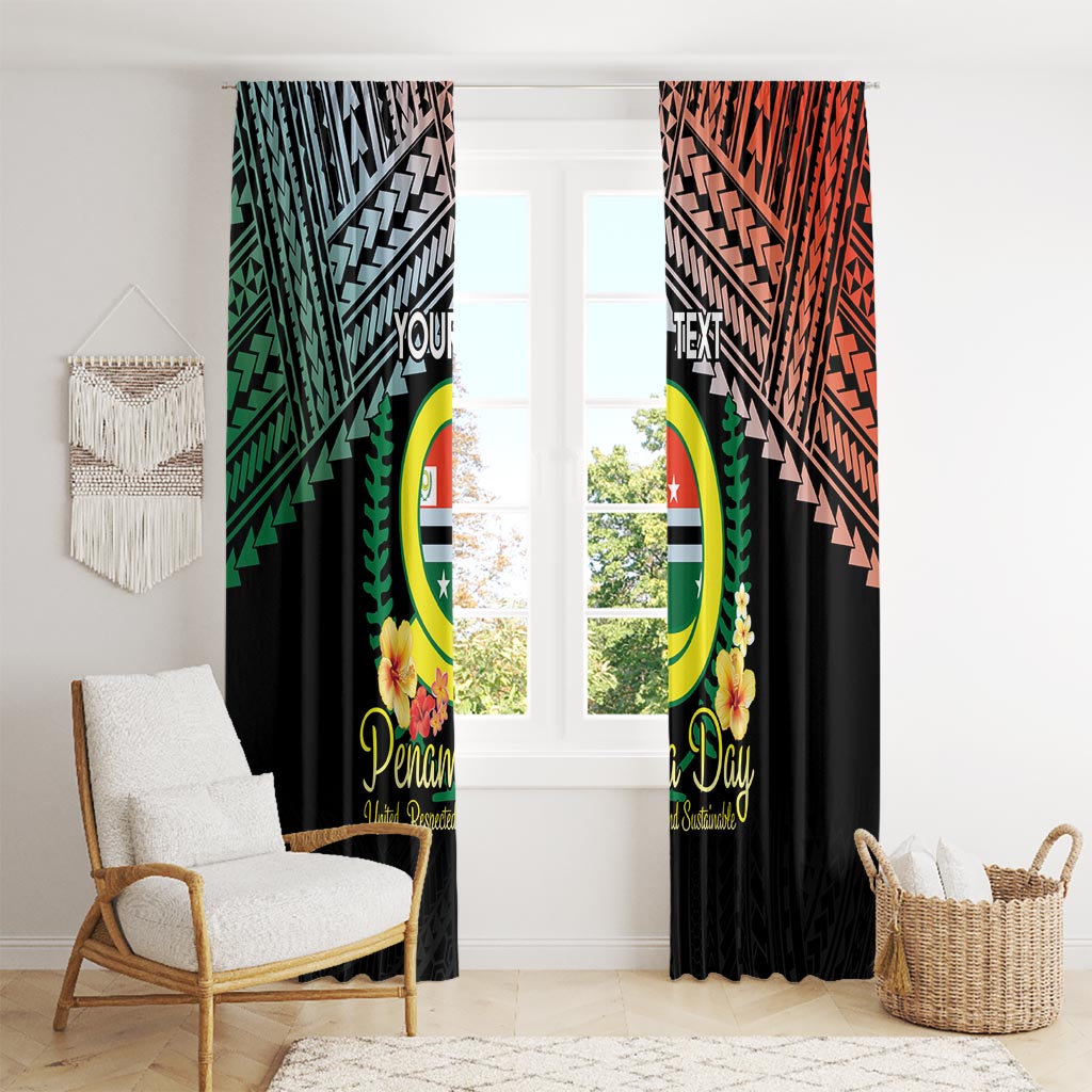 Personalised Penama Day Window Curtain Vanuatu Provinces Polynesian Pattern LT14 - Polynesian Pride