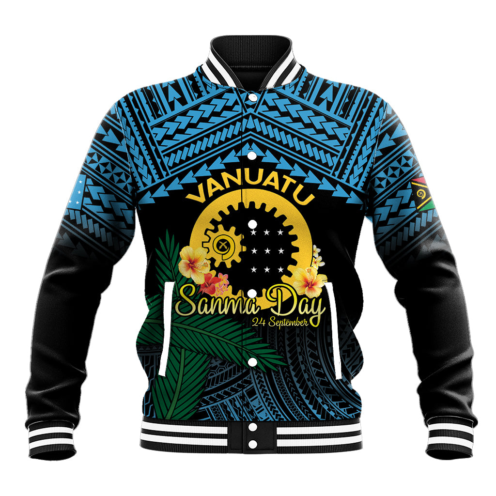 Personalised Sanma Day Baseball Jacket Vanuatu Provinces Polynesian Pattern