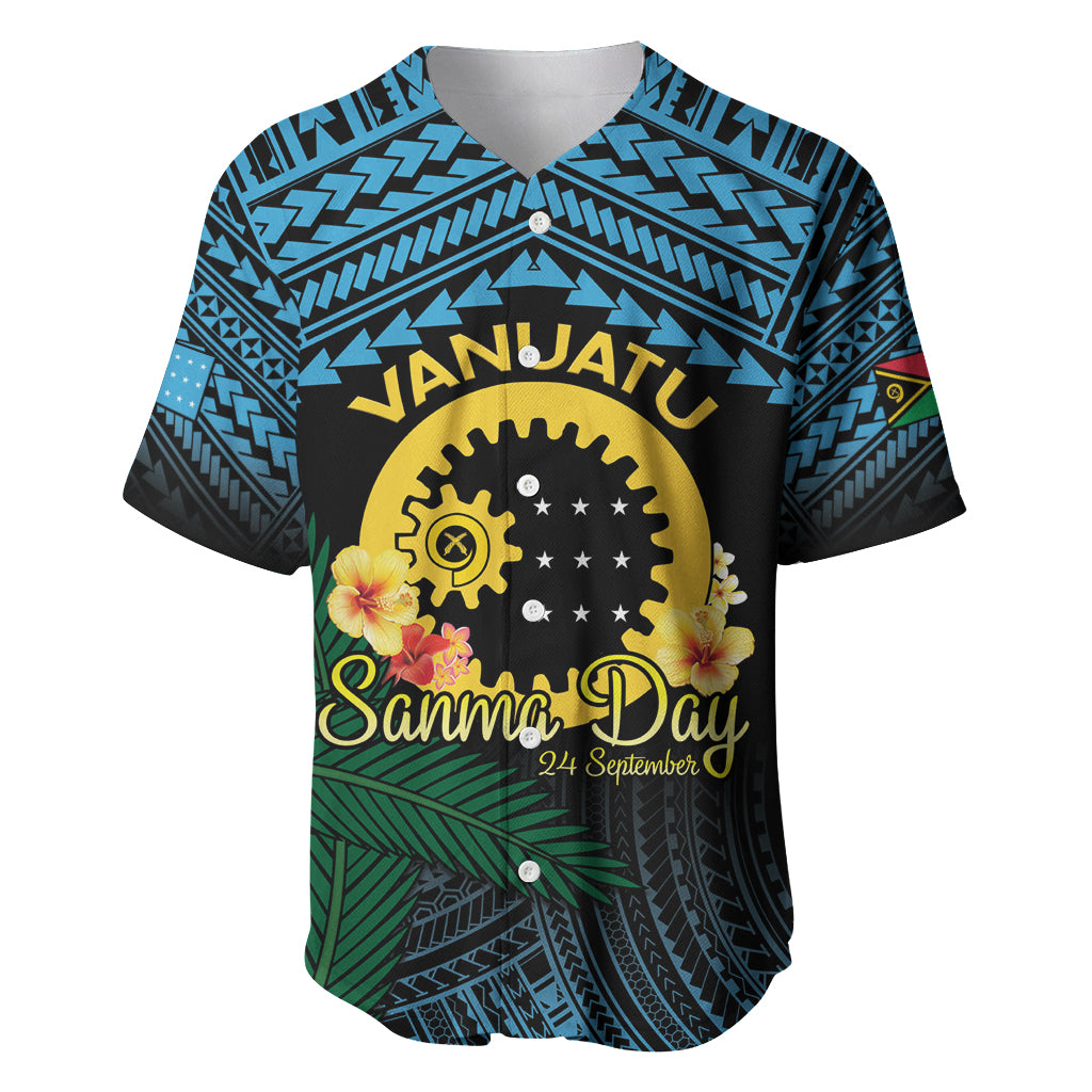 Personalised Sanma Day Baseball Jersey Vanuatu Provinces Polynesian Pattern