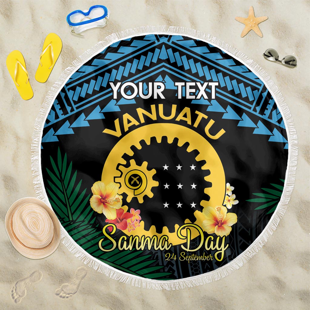 Personalised Sanma Day Beach Blanket Vanuatu Provinces Polynesian Pattern