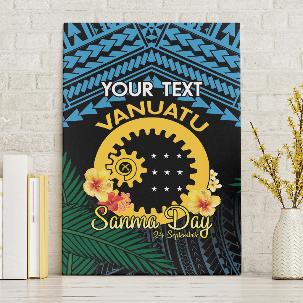 Personalised Sanma Day Canvas Wall Art Vanuatu Provinces Polynesian Pattern