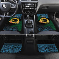 Personalised Sanma Day Car Mats Vanuatu Provinces Polynesian Pattern LT14 Set 4pcs Black - Polynesian Pride