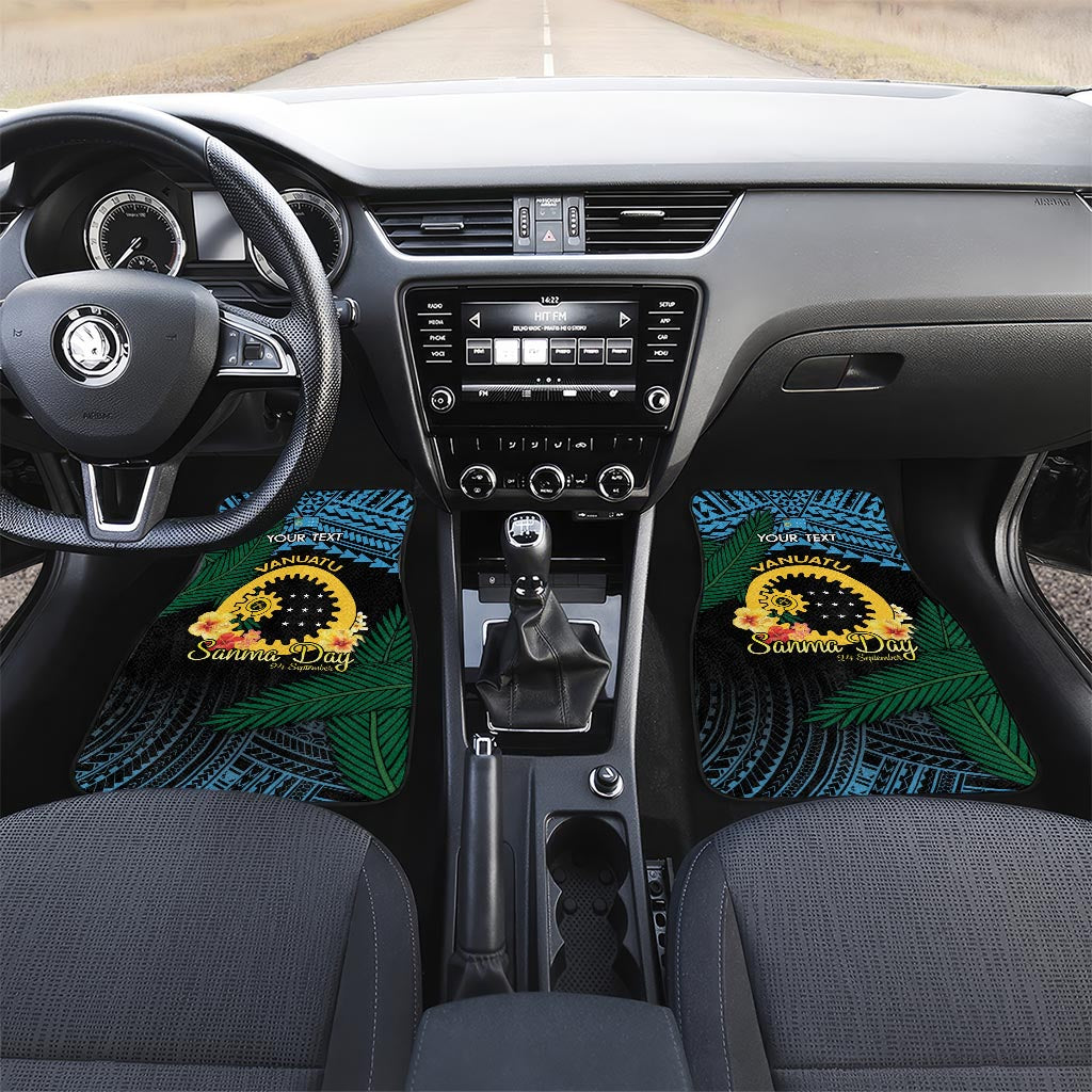 Personalised Sanma Day Car Mats Vanuatu Provinces Polynesian Pattern LT14 Set 2pcs - Front Black - Polynesian Pride