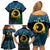 Personalised Sanma Day Family Matching Off Shoulder Short Dress and Hawaiian Shirt Vanuatu Provinces Polynesian Pattern