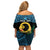 Personalised Sanma Day Family Matching Off Shoulder Short Dress and Hawaiian Shirt Vanuatu Provinces Polynesian Pattern