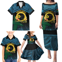 Personalised Sanma Day Family Matching Puletasi and Hawaiian Shirt Vanuatu Provinces Polynesian Pattern LT14 - Polynesian Pride