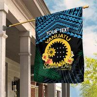 Personalised Sanma Day Garden Flag Vanuatu Provinces Polynesian Pattern LT14 House Flag Black - Polynesian Pride